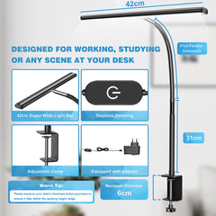 YONO Bureaulamp met Klem - Zwart